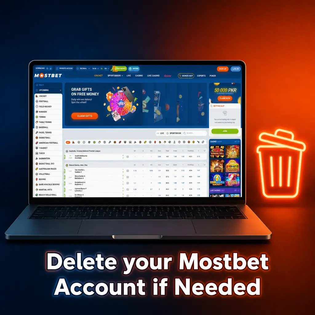 Steps to delete a Mostbet account: contact support, request closure, confirm via code, and finalize deactivation.