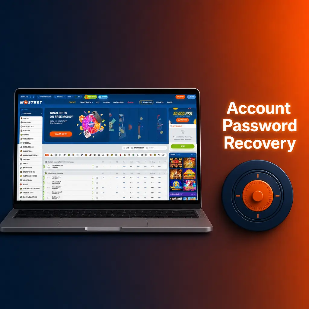 Step-by-step guide showing how to recover a forgotten account password using a reset code and new password.