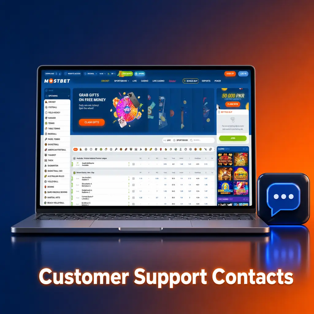 Mostbet customer support contacts: live chat, email, Telegram, and WhatsApp for 24/7 deposit issue assistance.