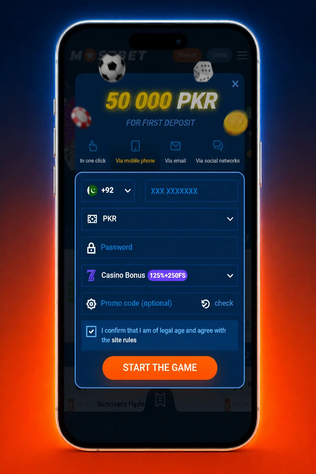 Steps to claim a Mostbet bonus in Pakistan shown in four simple stages on the website